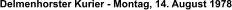 Delmenhorster Kurier - Montag, 14. August 1978